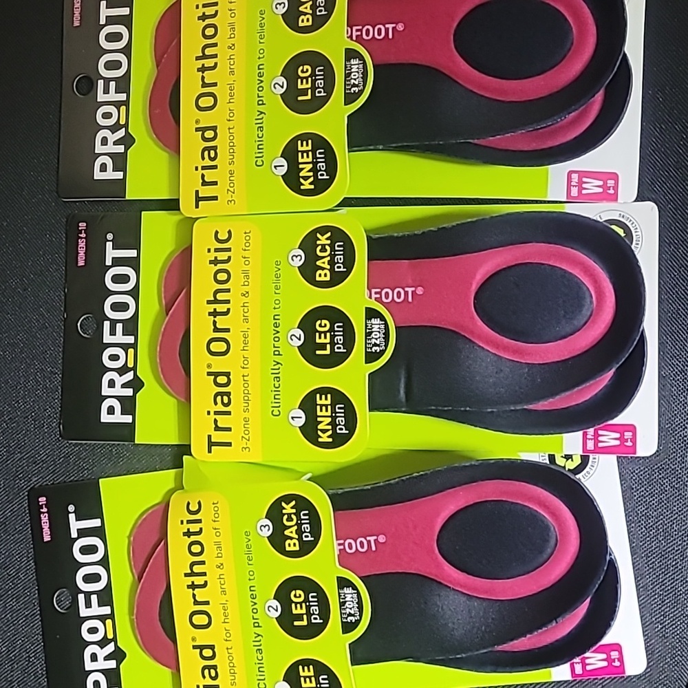 3 pair PRoFOOT  Triad Orthotic insoles